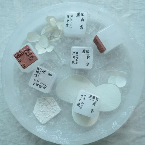 Hanen Studio Natural White Jade Rubber Stamp Set - 24 Solar Terms
