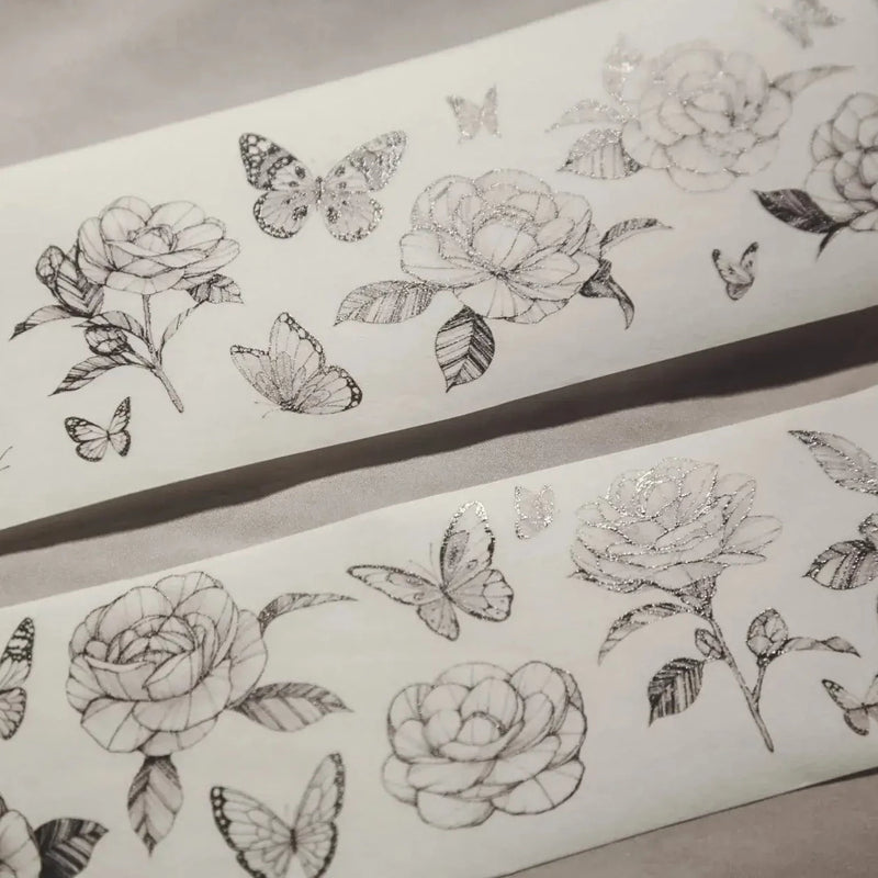 modaizhi Washi Tape - Camellia (Black & Brown)
