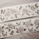 modaizhi Washi Tape - Camellia (Black & Brown)