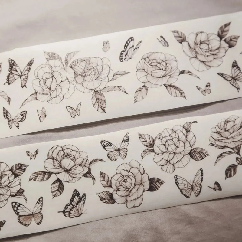 modaizhi Washi Tape - Camellia (Black & Brown)