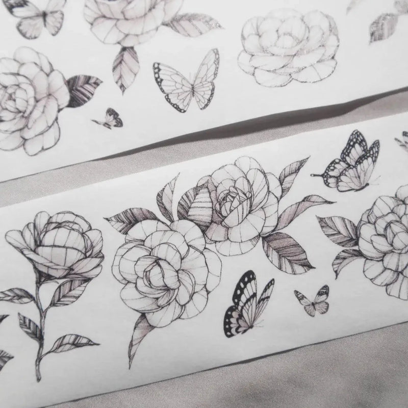 modaizhi Washi Tape - Camellia (Black & Brown)