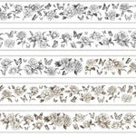 modaizhi Washi Tape - Camellia (Black & Brown)
