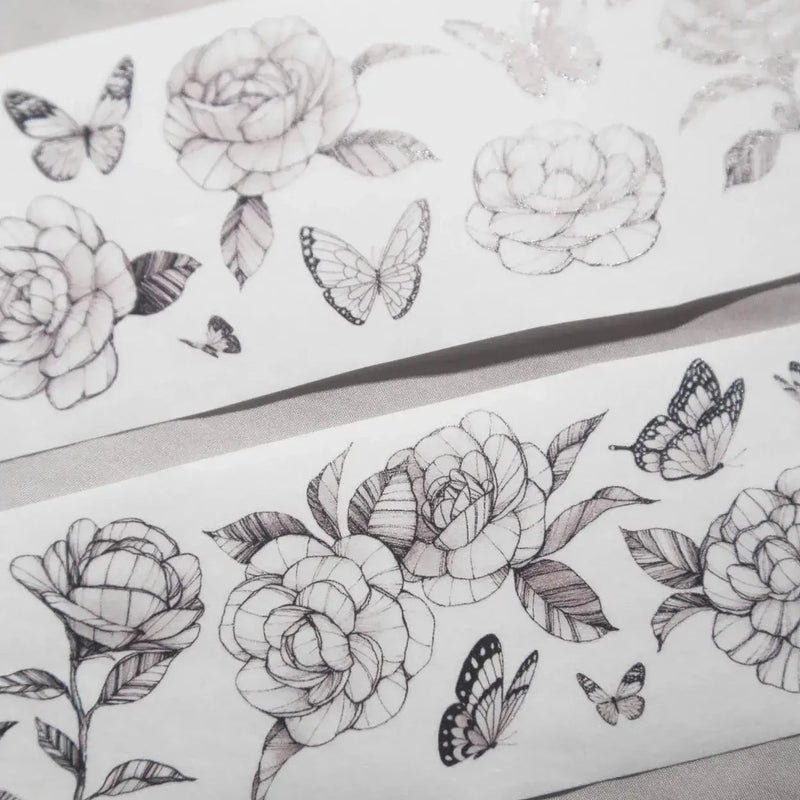 modaizhi Washi Tape - Camellia (Black & Brown)
