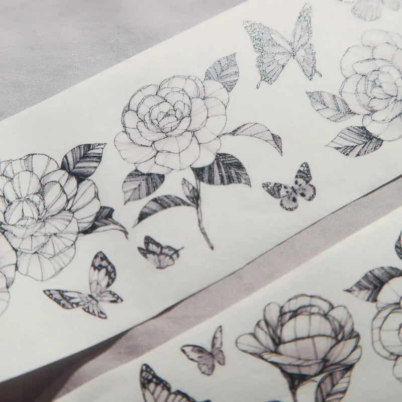 modaizhi Washi Tape - Camellia (Black & Brown)