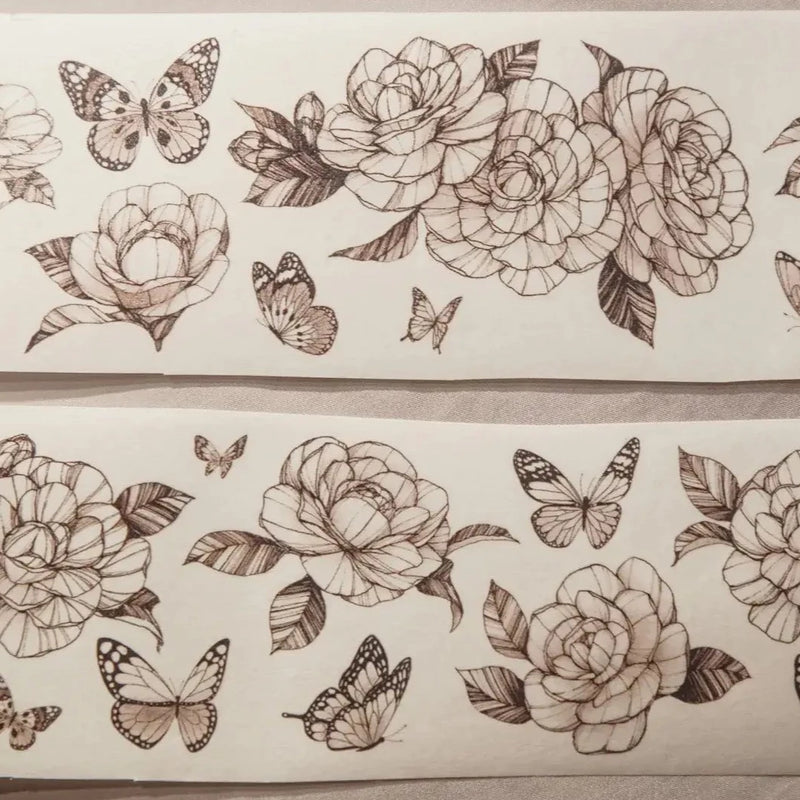 modaizhi Washi Tape - Camellia (Black & Brown)