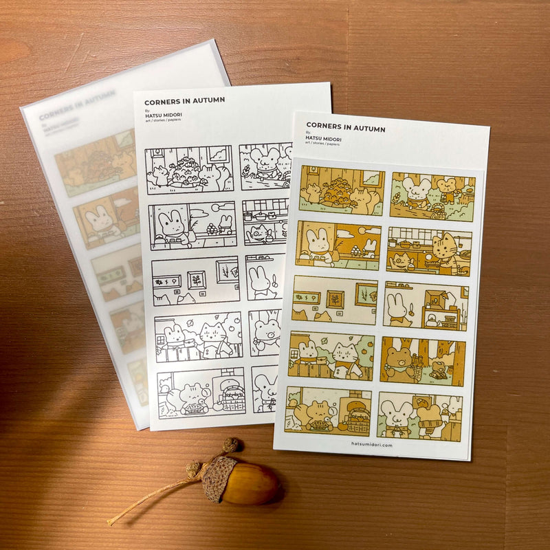 Hatsu Midori Sticker - Corner Series with Four Seasons