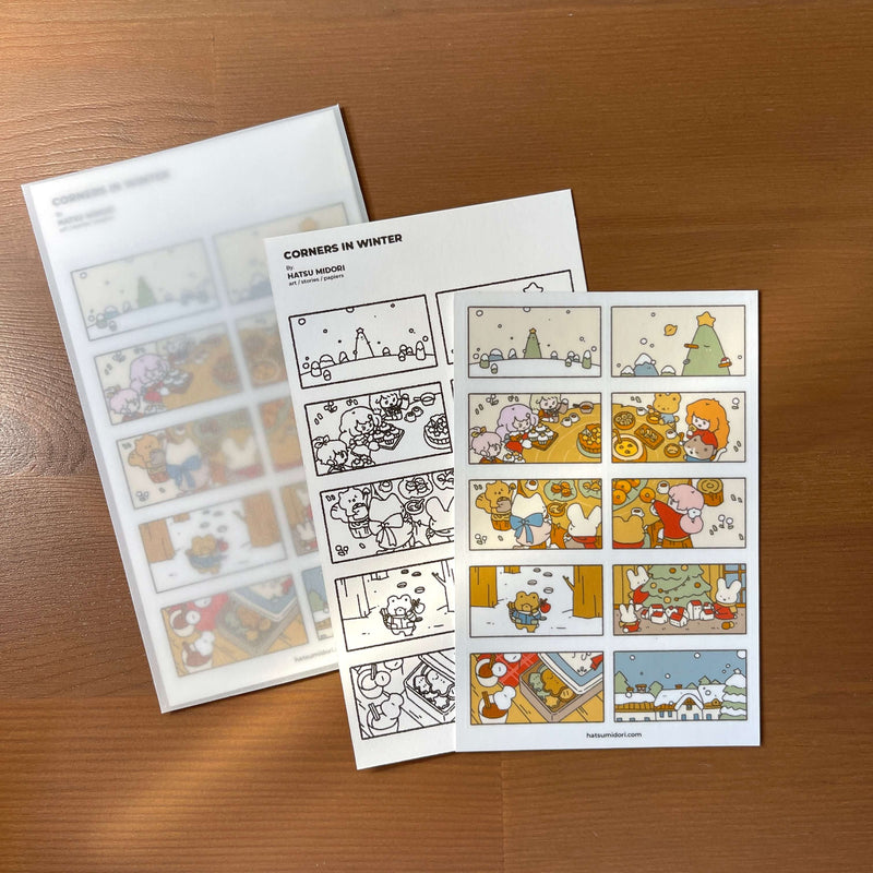 Hatsu Midori Sticker - Corner Series with Four Seasons