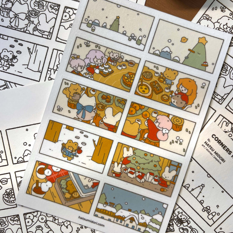 Hatsu Midori Sticker - Corner Series with Four Seasons