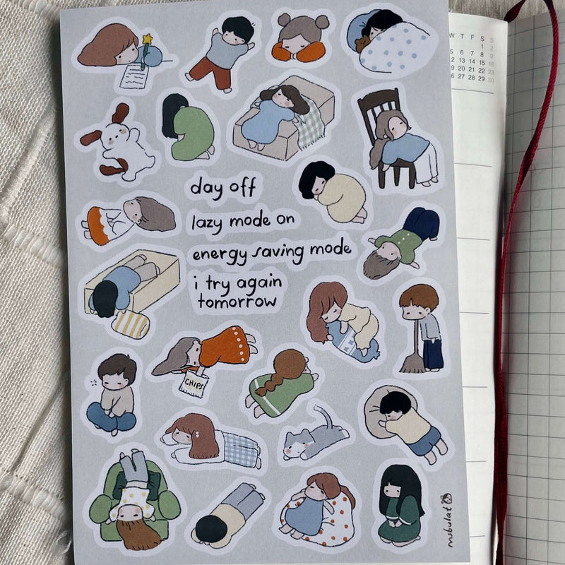 msbulat Sticker Sheet - Me no energy