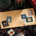 Postage Stamp Sticker Flakes - Post Santa