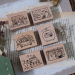 Bear & Girl: Travel Together Rubber Stamp