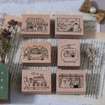 Bear & Girl: Travel Together Rubber Stamp