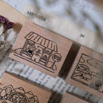 Bear & Girl: Travel Together Rubber Stamp