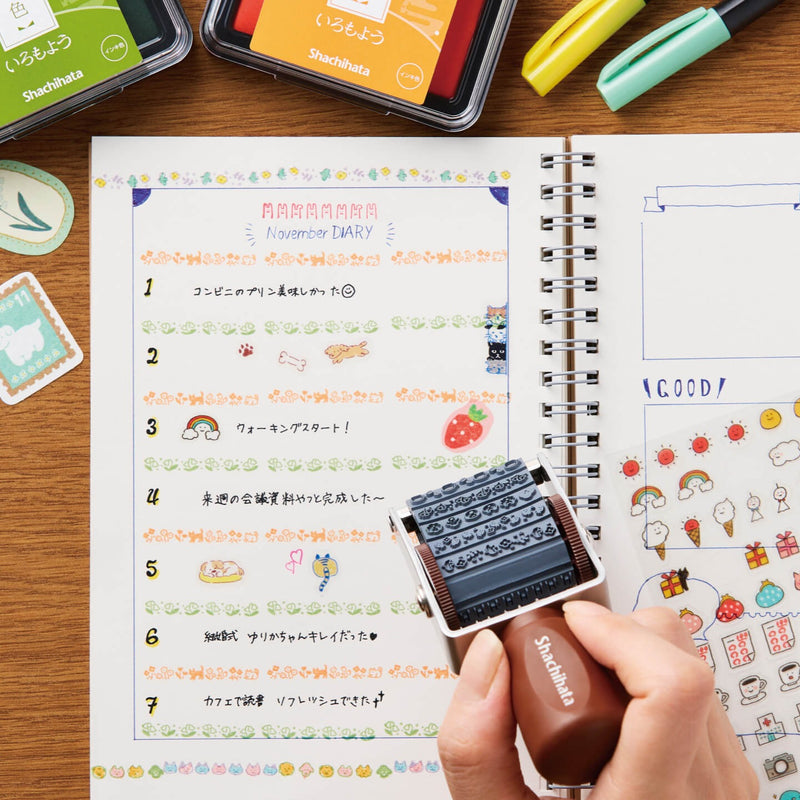 Shachihata x Furukawashiko Rotating Decoration Stamp - Watashi Biyori (My Perfect Day)