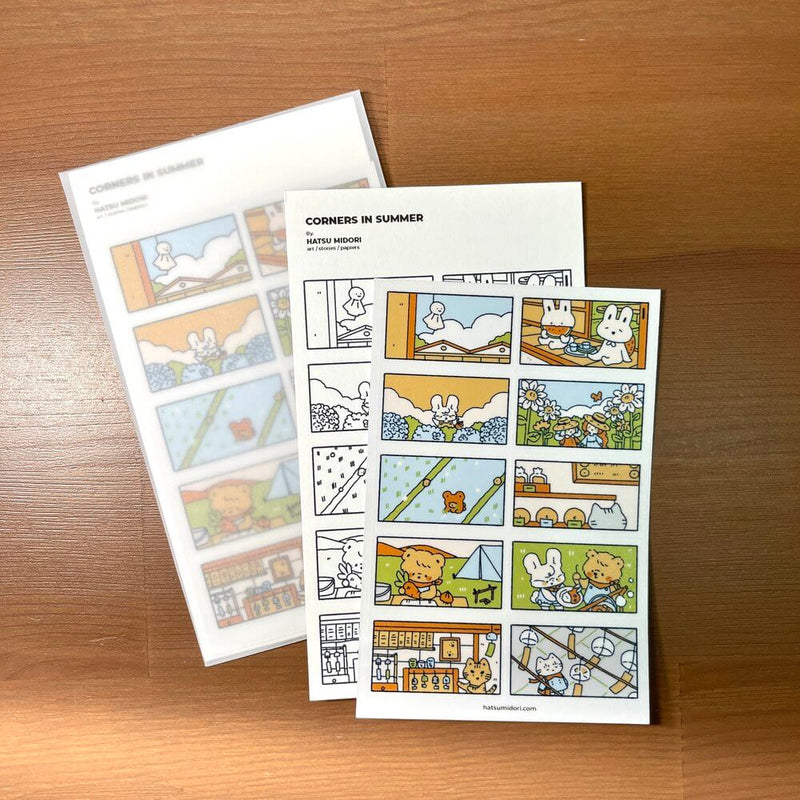 Hatsu Midori Sticker - Corner Series with Four Seasons