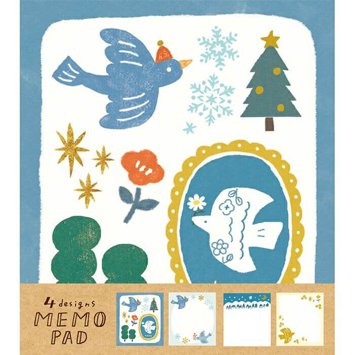 Furukawashiko Memo Pad - Glitter and Birds