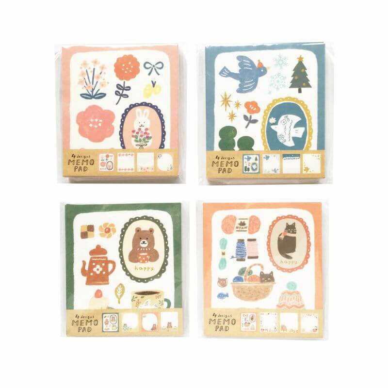 Furukawashiko Memo Pad - Glitter and Birds