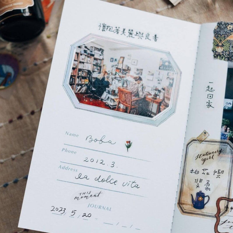 La Dolce Vita Journal Time Notebook: Tainan Embroidery Dress Girl