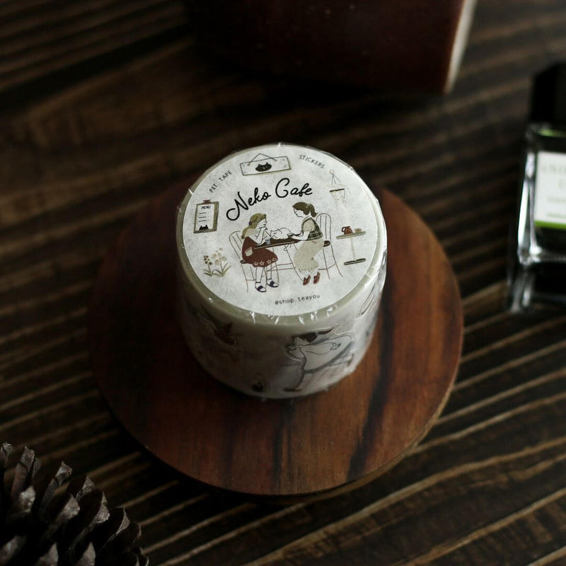 teayou Die-Cut PET Tape: Neko Cafe