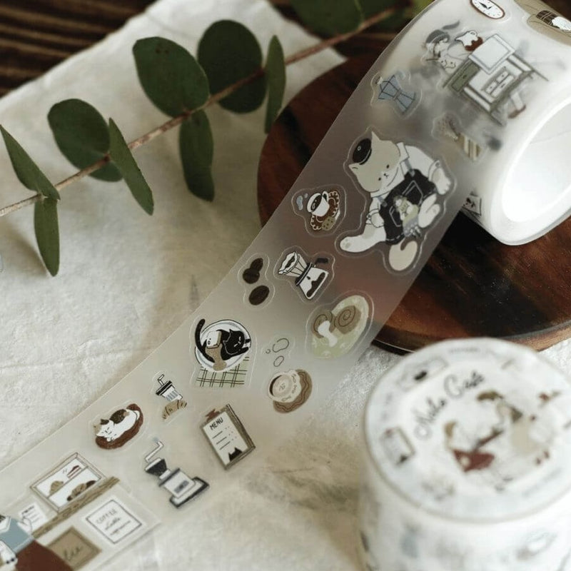 teayou Die-Cut PET Tape: Neko Cafe