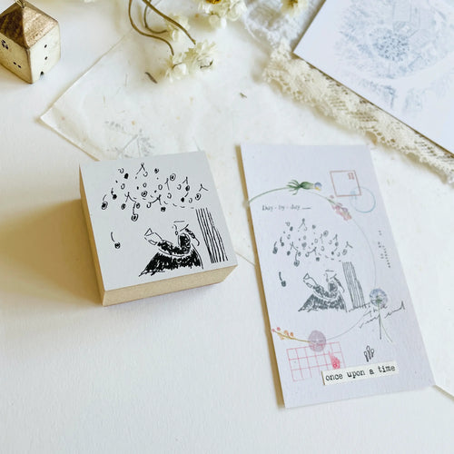 Mitobe Naoko Rubber Stamp - Reading Tree