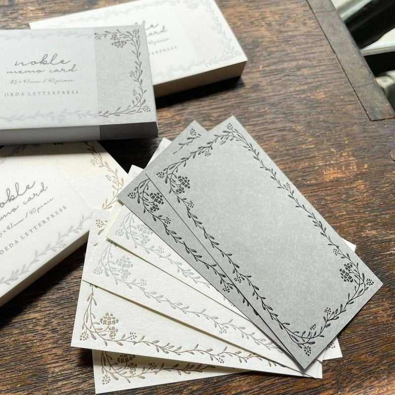 Oeda Letterpress Noble Memo Card【Black・Bronze・Silver】