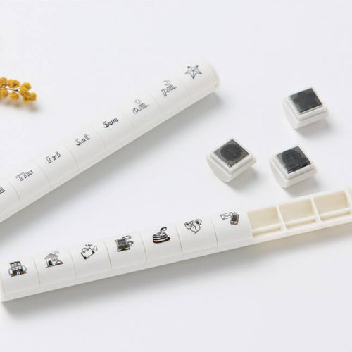 Shachihata nototo 10 Mini Stamp Set // Days & Time