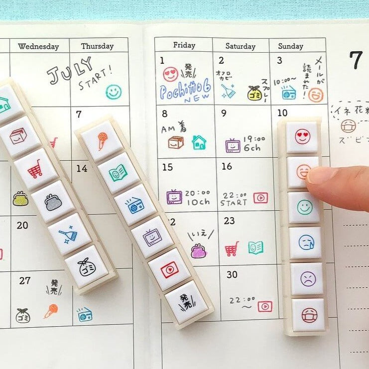 Pochitto6 Push-Button Stamp - Planner and Stationery