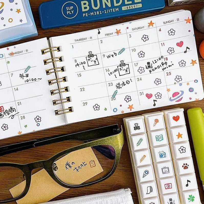 Pochitto6 Push-Button Stamp - Planner and Stationery