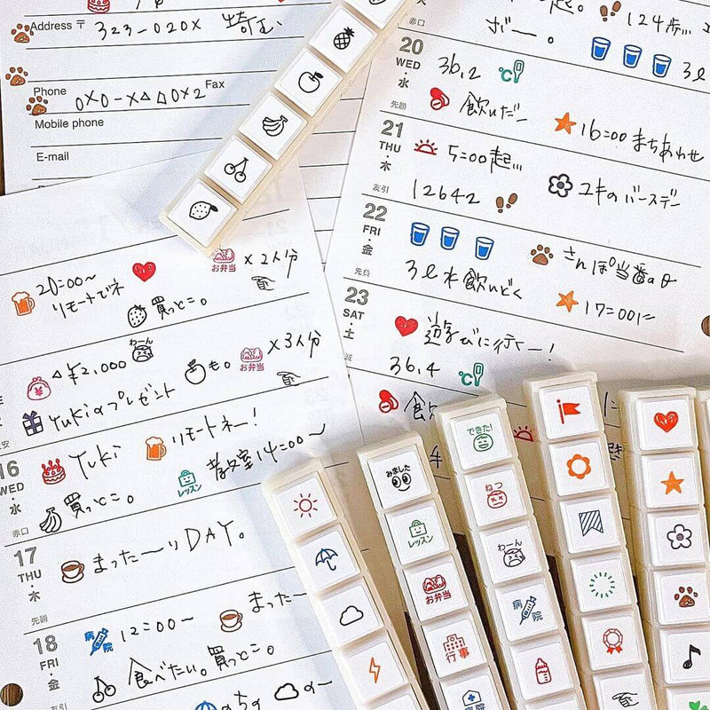 Pochitto6 Push-Button Stamp - Planner and Stationery
