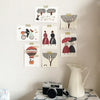 Necktie Postcard - Flower-Patterned Umbrella