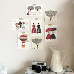 Necktie Postcard - Flower-Patterned Umbrella