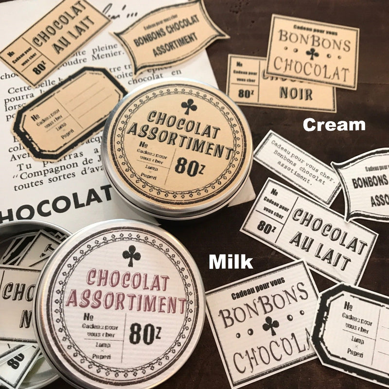 LampxPaperi Chocolate Assortment Label Stickers in Tin
