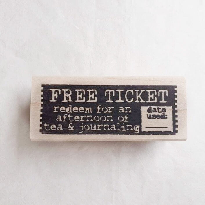 CatslifePress Rubber Stamp - Free Ticket
