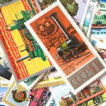 Trains Theme Vintage Stamps Set