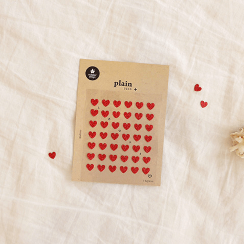 Suatelier Plain Sticker - Glitter Star/ Glitter Heart