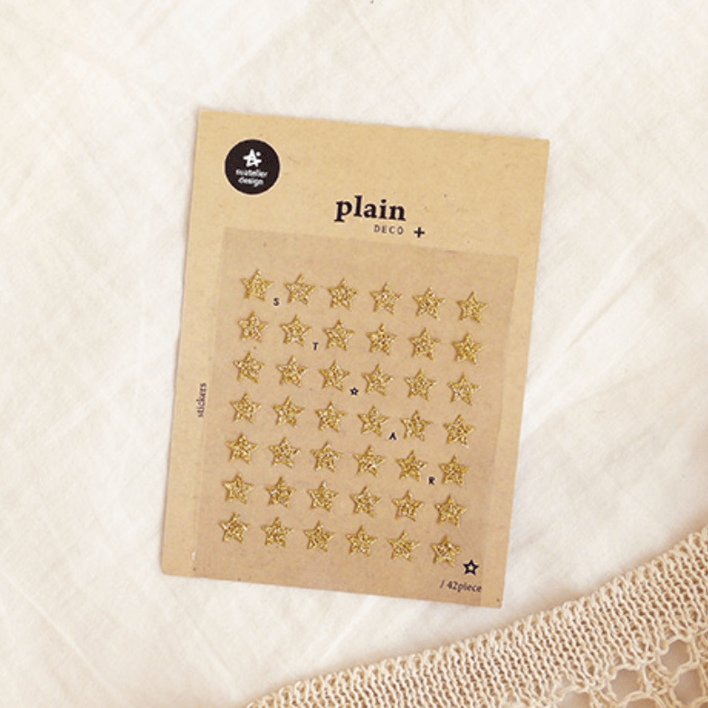 Suatelier Plain Sticker - Glitter Star/ Glitter Heart