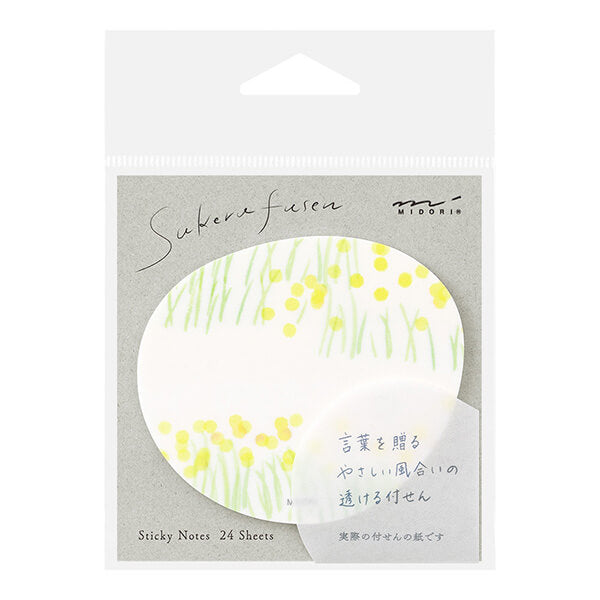 MD Translucent Sticky Notes - Yellow Flower