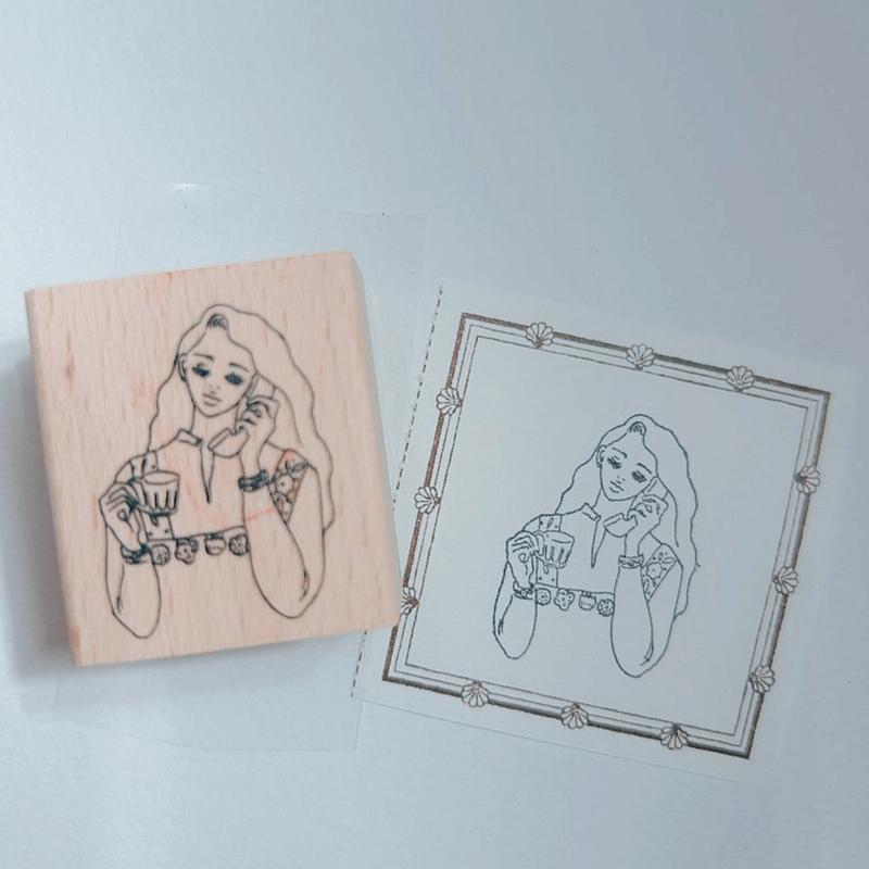LDV Rubber Stamp: Afternoon Tea Girl
