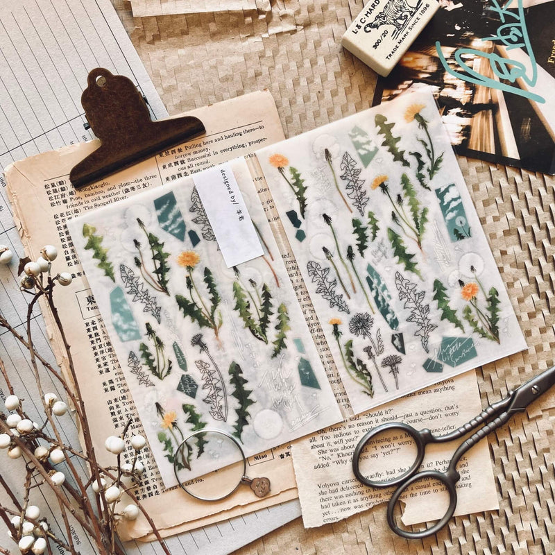 somesortof.fern Print-On Stickers - Dandelion