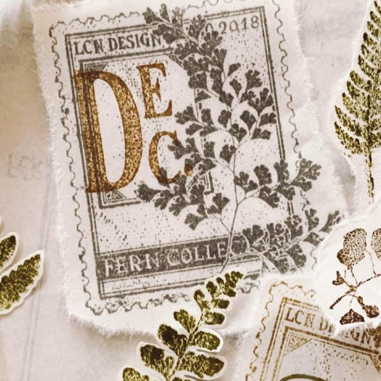 LCN Rubber Stamp Set - Fern Postage Stamp