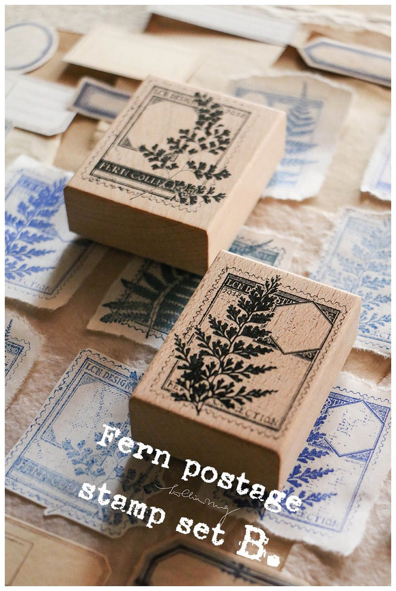 LCN Rubber Stamp Set - Fern Postage Stamp