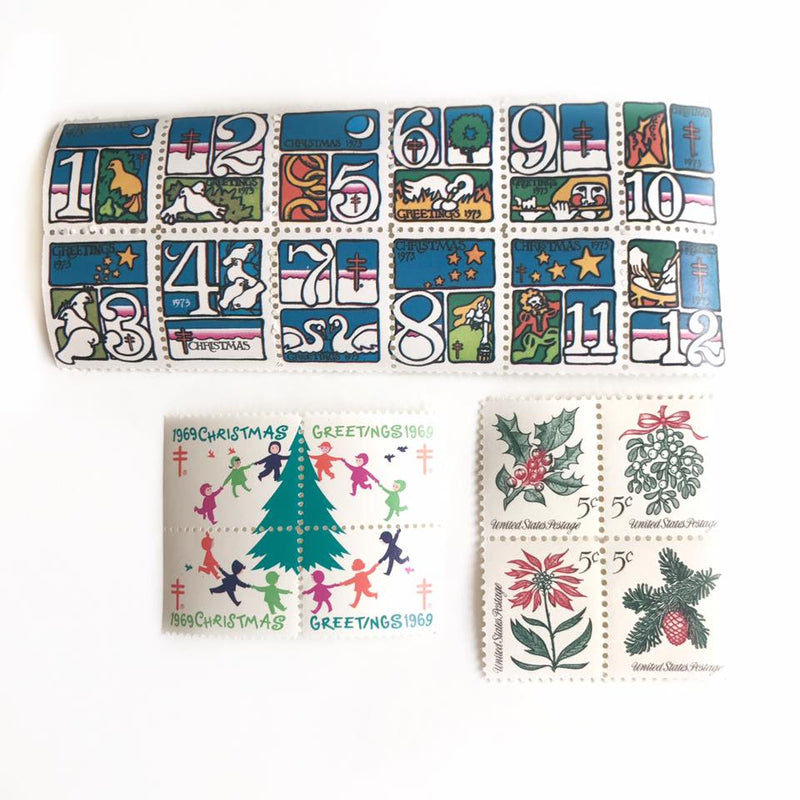 Vintage Christmas Theme Stamps - Christmas Flora