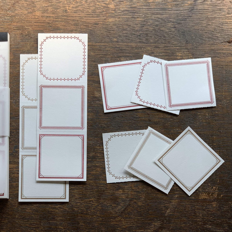 Oeda Letterpress 3 Pattern Label Book【Red & Bronze・Blue & Black】
