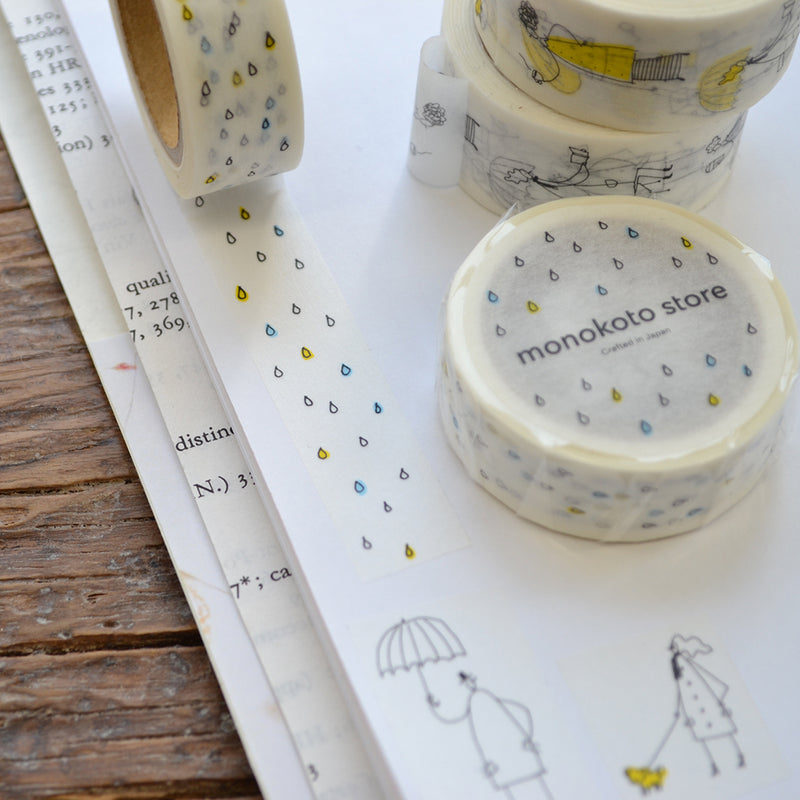 monokoto store x Shuzi Orishige Washi Tape - Umbrella & Colourful Rains