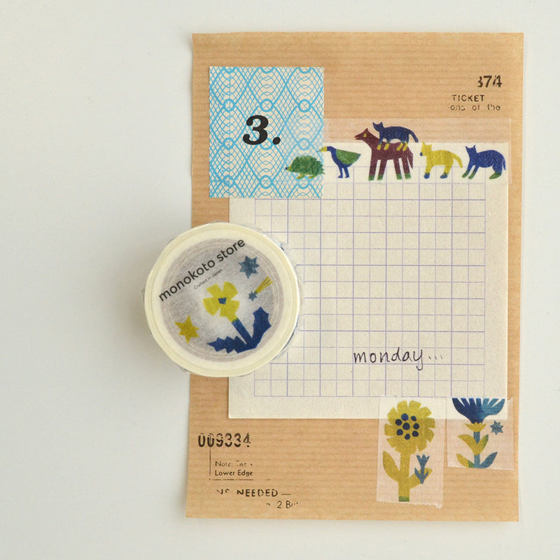monokoto store x anone na-ni Washi Tapes - (Animals/Flowers)