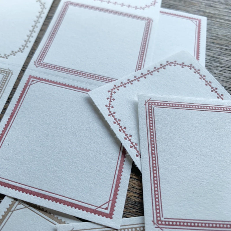 Oeda Letterpress 3 Pattern Label Book【Red & Bronze・Blue & Black】