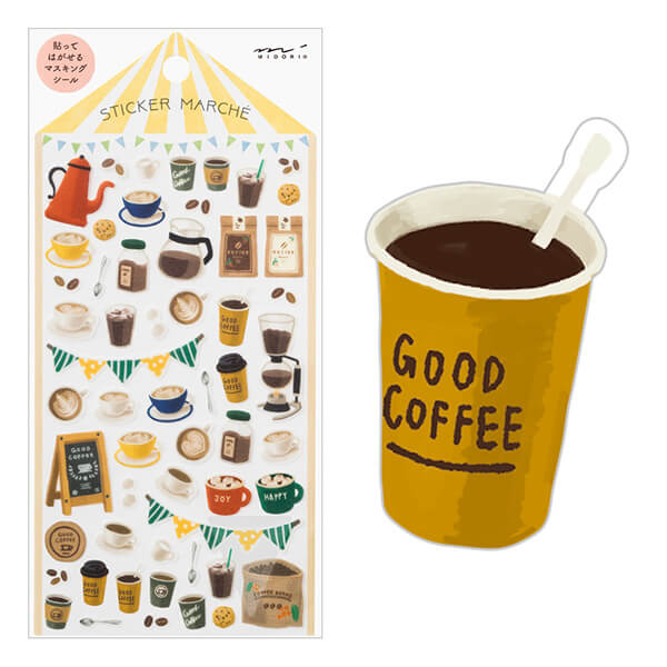 MD Washi Sticker Marché - Coffee