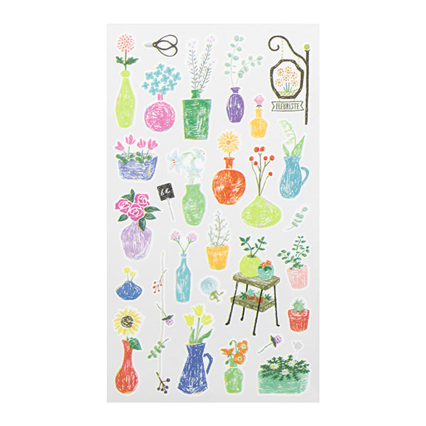 MD Washi Stickers Marché - Flower Vase