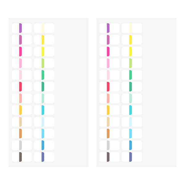 Midori Chiratto Index Labels - 24 Colours Vivid